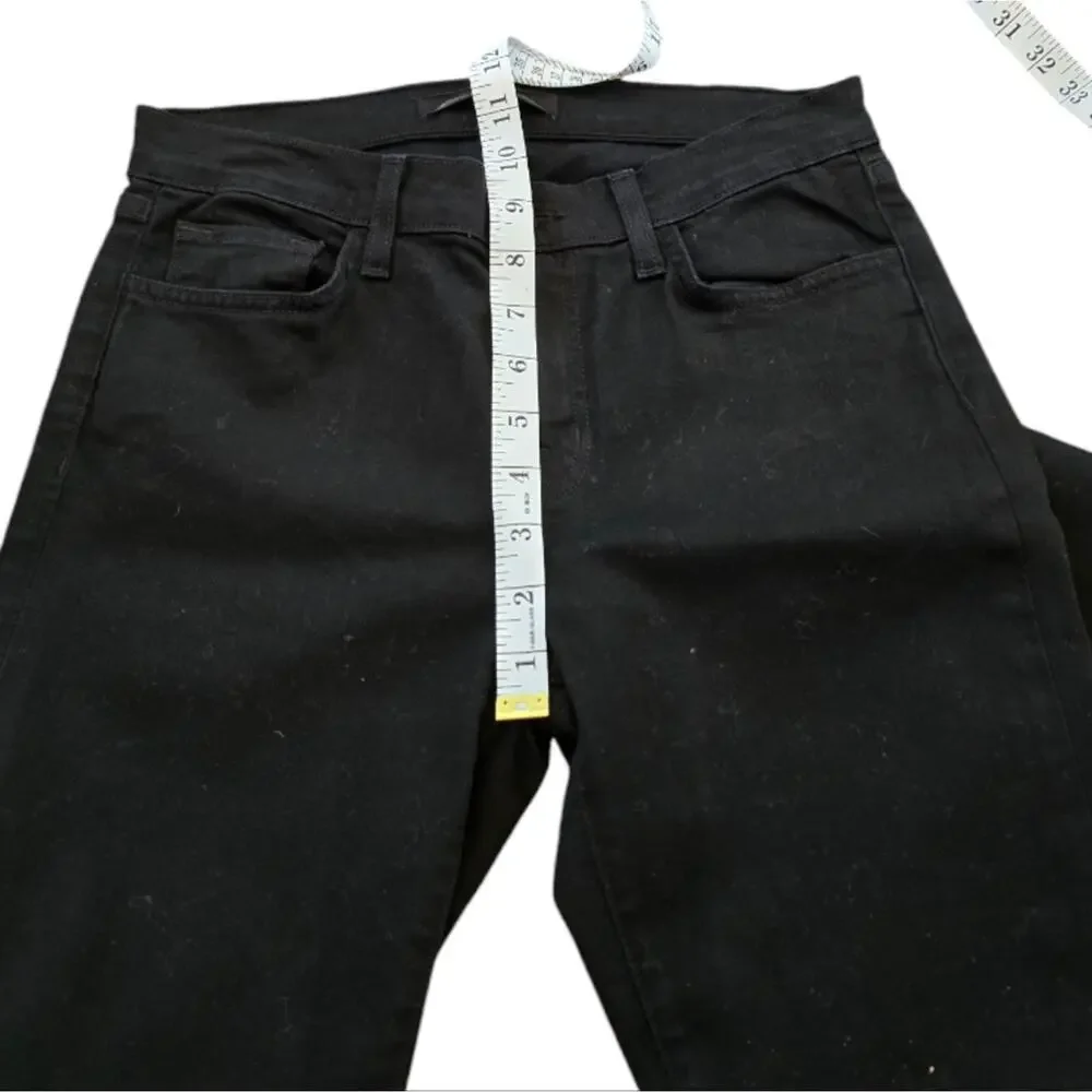 J Brand Womens Skinny Jeans Black Mid‎ Rise Slim Fit Made in USA Size 28